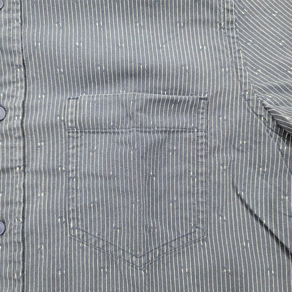 Nautica Shirt Mens Small Blue Striped Button Down Short Sleeve Classiccore - Picture 8 of 14